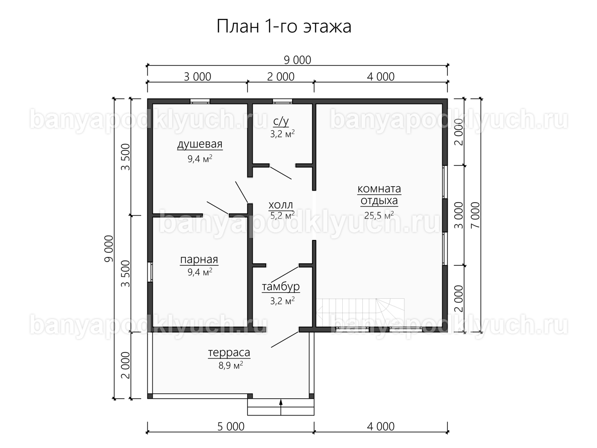 Каркасная баня 9x9 м Каркасная баня 9x9 м